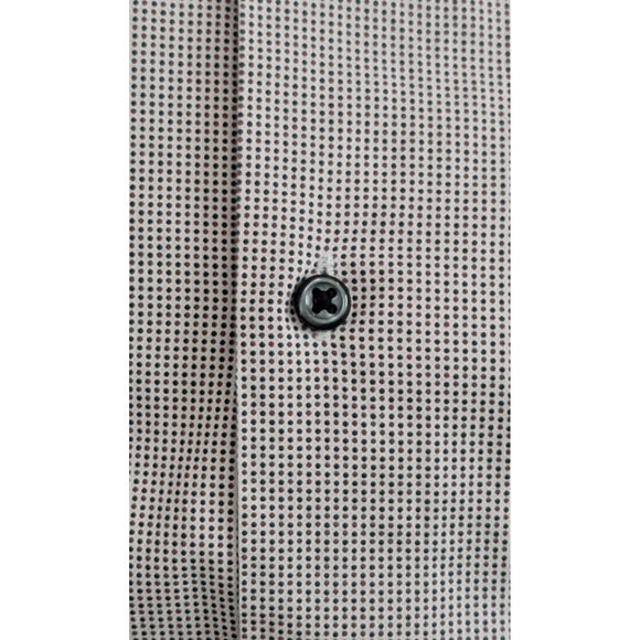 Nordstrom Rack Men's Red Blue Pin Dot Trim Fit Dress Shirt Size 16.5 X 34/35 - Picture 3 of 5